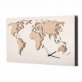 Träväggklocka med världskartadekoration Tillverkad i Italien - Mappo