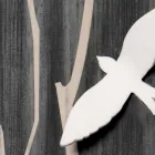 Träväggklocka med tredimensionella designdekorationer - Forrest Viadurini