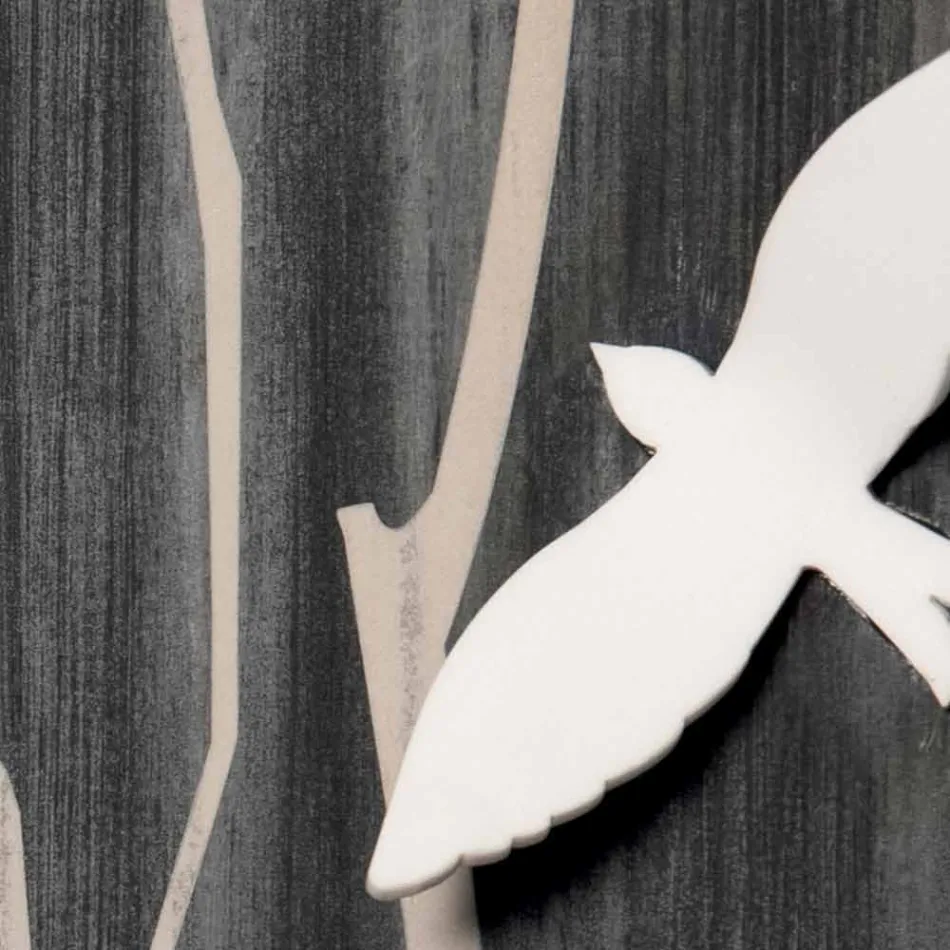 Träväggklocka med tredimensionella designdekorationer - Forrest Viadurini