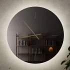 Väggklocka i glas med visare i satinmässing - Radia Viadurini