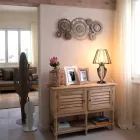 Modern järnväggklocka med tre spindlar tillverkade i Italien - mekaniska Viadurini