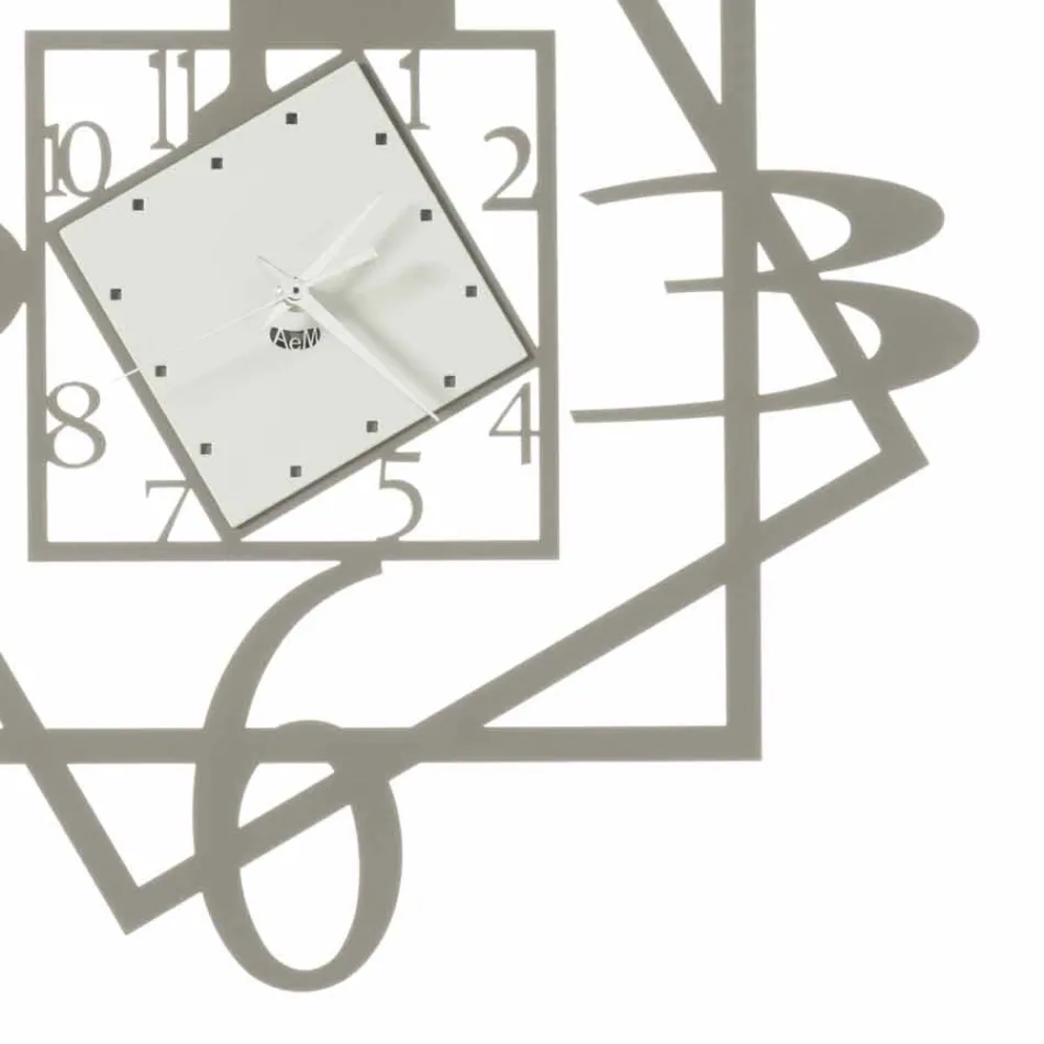 Modern järnväggklocka geometrisk design tillverkad i Italien - Procida Viadurini