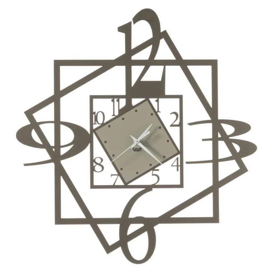 Modern järnväggklocka geometrisk design tillverkad i Italien - Procida Viadurini