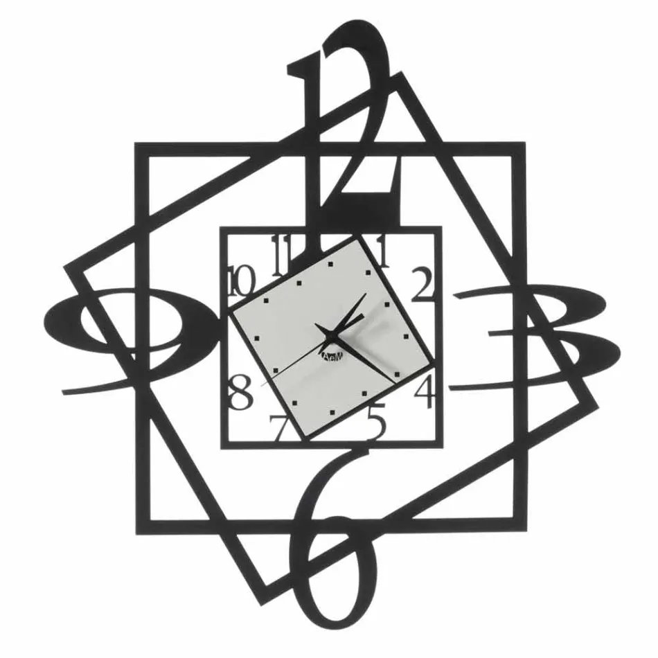 Modern järnväggklocka geometrisk design tillverkad i Italien - Procida Viadurini