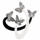 Designer väggklocka elfenben / svart handgjord i Italien Zenia Viadurini