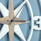 Stor väggklockadesign i shabby vitt och brunt trä - gångjärn Viadurini