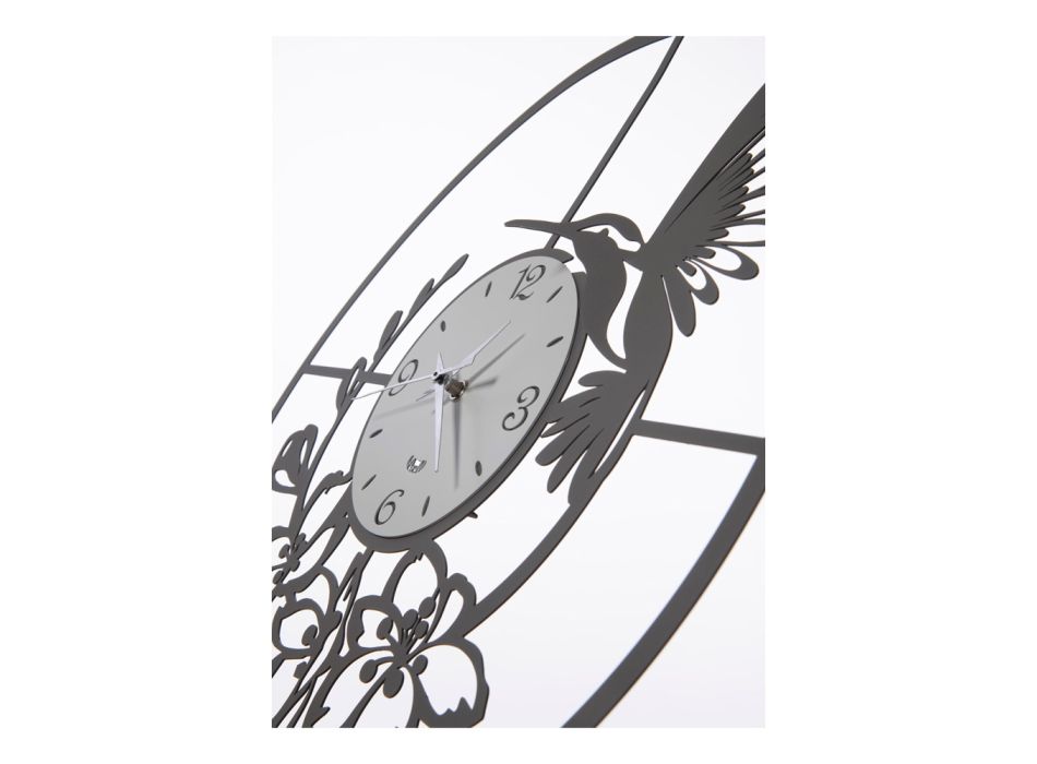 Järnklocka med kolibridekoration Tillverkad i Italien - Virgin Viadurini