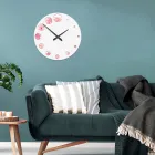 Träklocka med Camellia Flower Print Tillverkad i Italien - Indien Viadurini