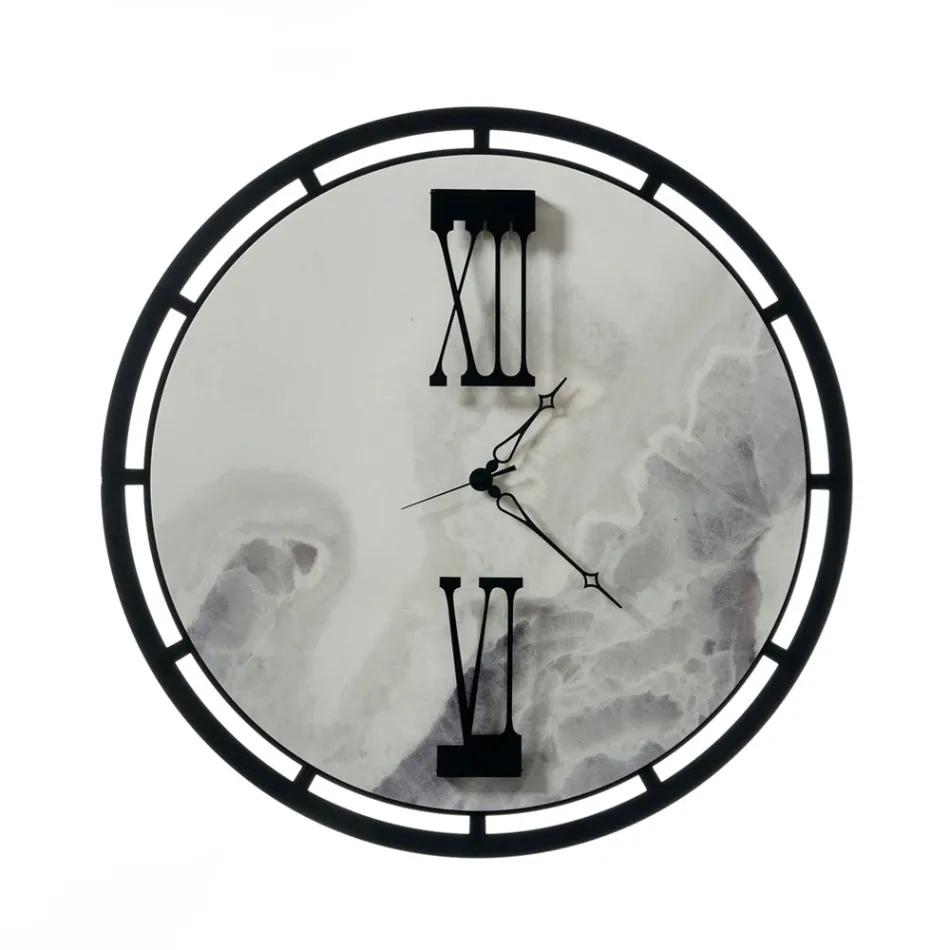 Klocka gjord av järn med 3 visare gjord i Italien - Stjärna Viadurini