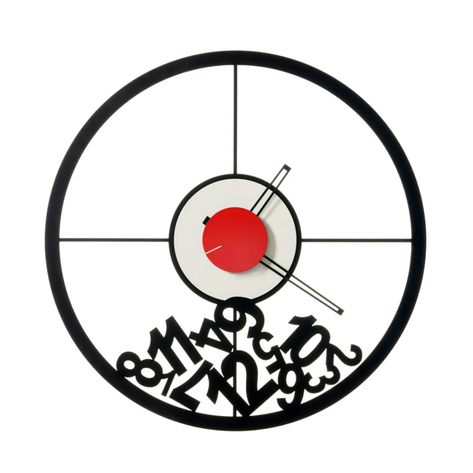 Klocka gjord av järn med fallna siffror gjord i Italien - Väduren Viadurini