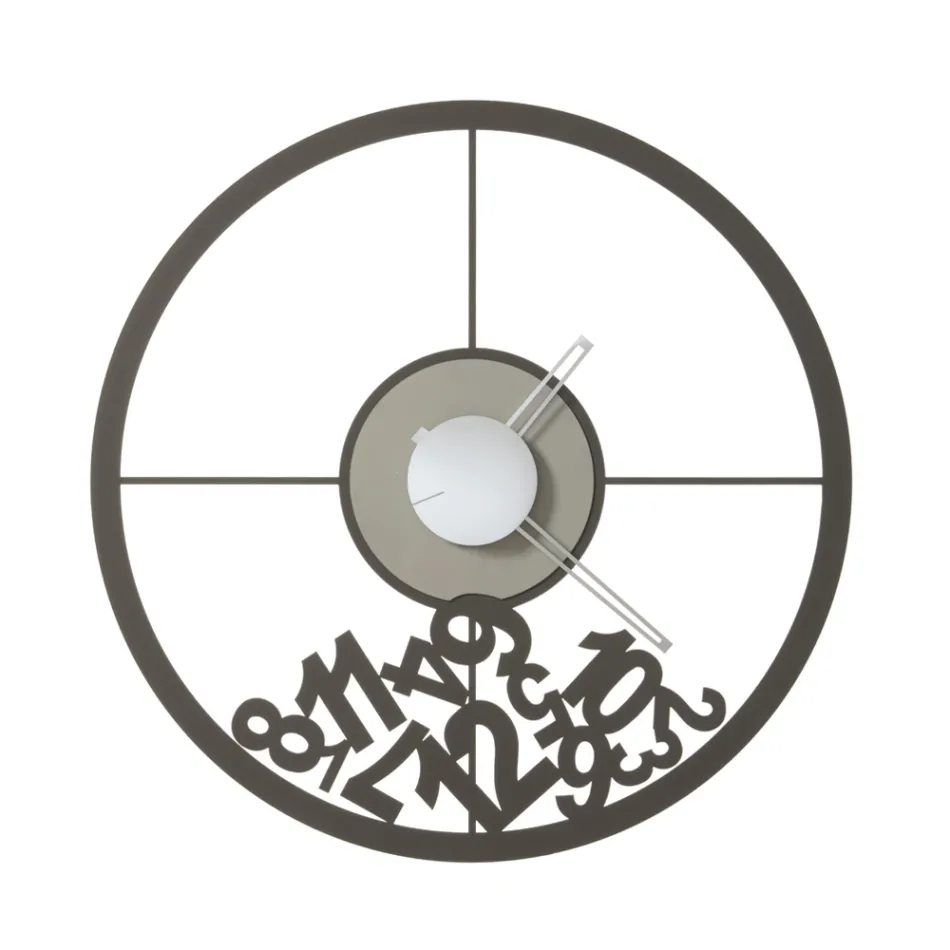 Klocka gjord av järn med fallna siffror gjord i Italien - Väduren Viadurini