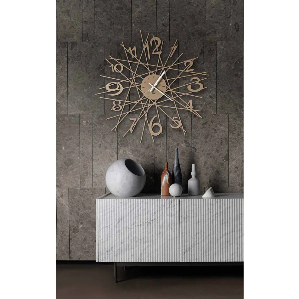 Väggklocka med rund järndesign tillverkad i Italien - Kombo Viadurini