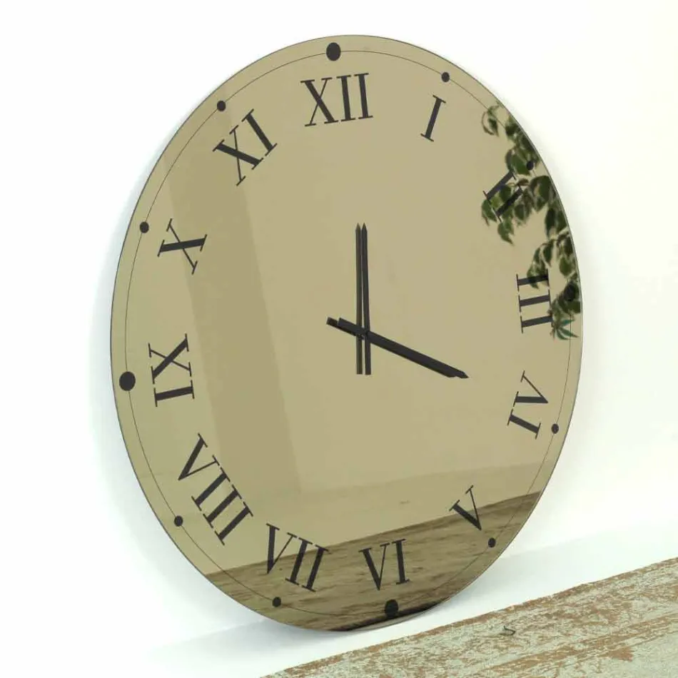 Rund väggklocka i spegelkristall Tillverkad i Italien - Utrustning Viadurini