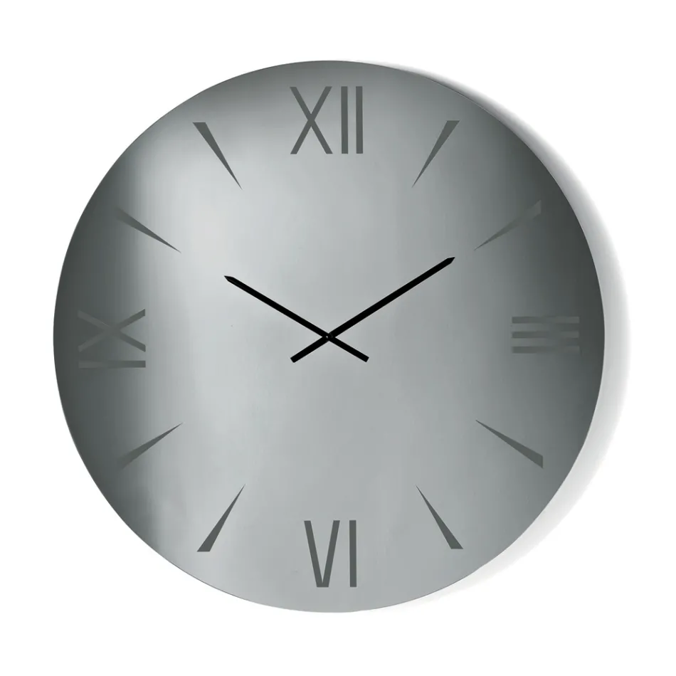 Rund spegelglasklocka med lasergraverade siffror - Clelia Viadurini