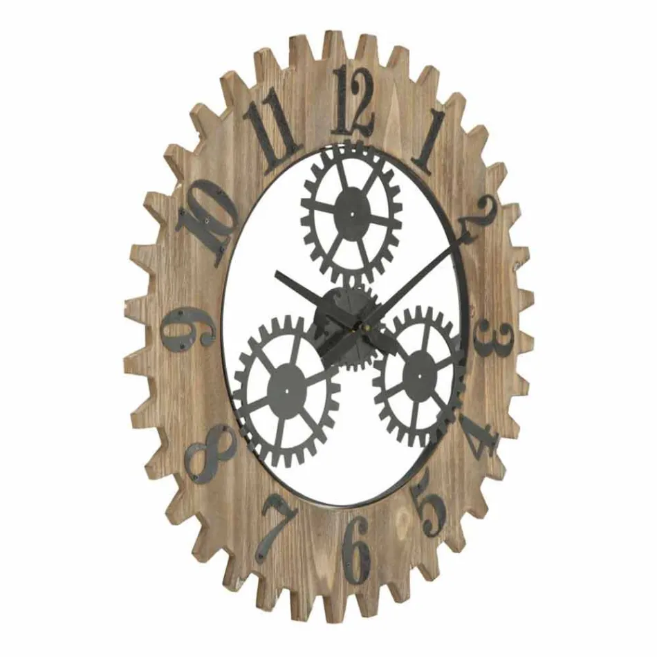 Modern design rund väggklocka i järn och MDF - Gitta Viadurini