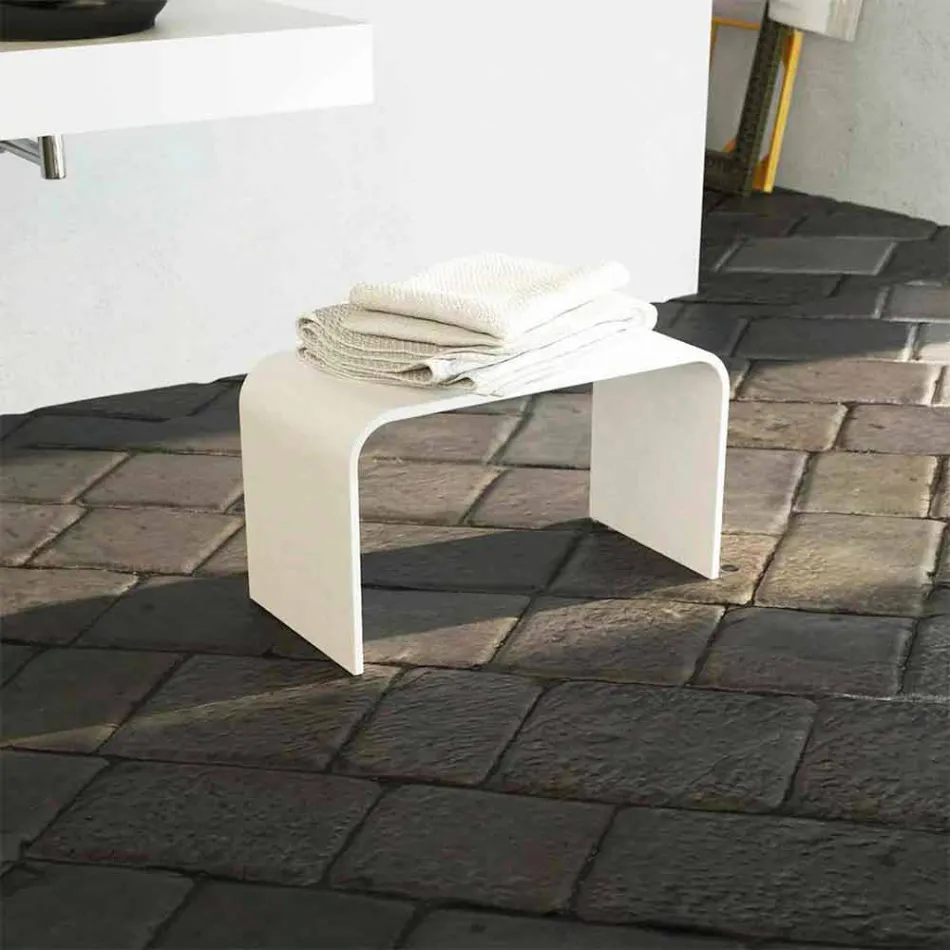 Lång design moderna badrumsbänk tillverkad i Italien Recanati Viadurini