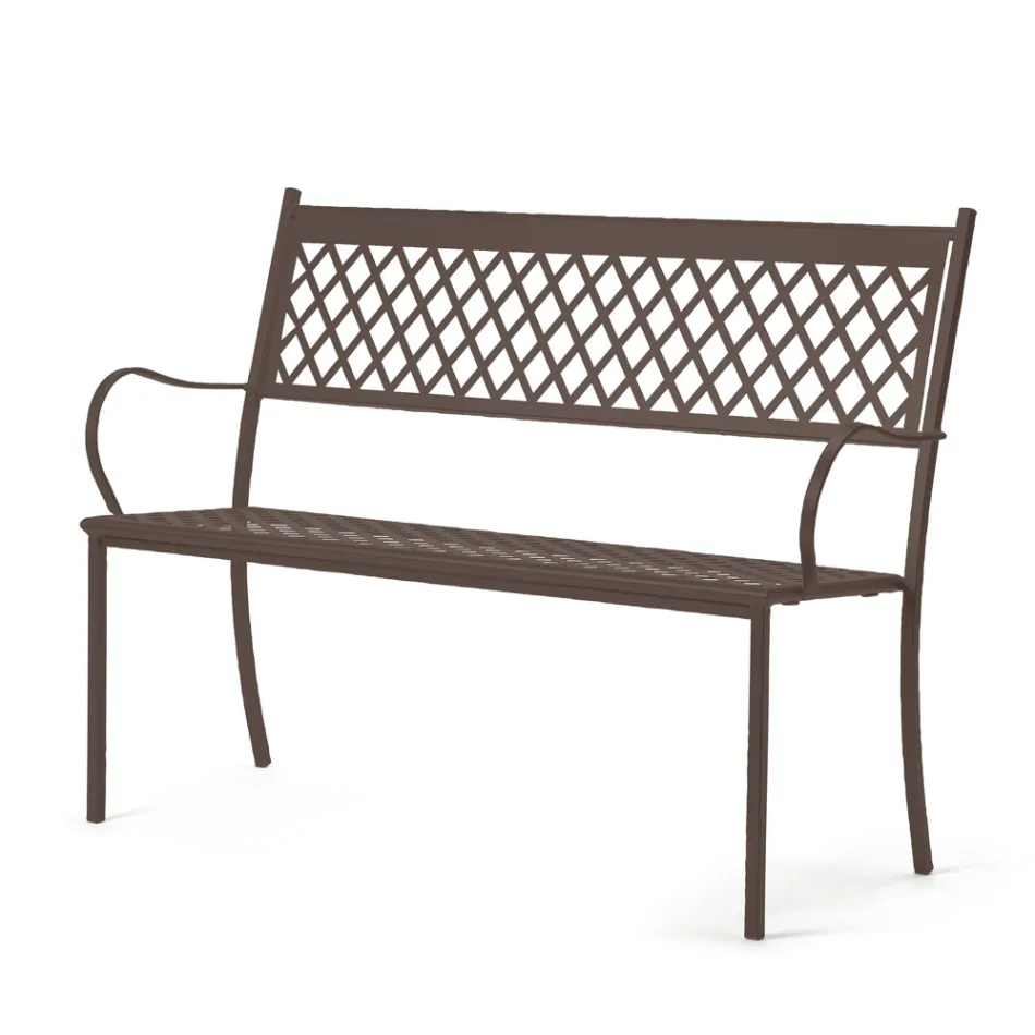 Stapelbar utomhusbänk i galvaniserat stål Tillverkad i Italien - Celia Viadurini