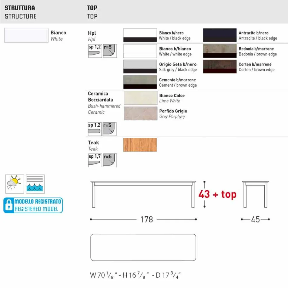 Varaschin System utomhusbänk i designmålat aluminium Viadurini