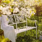 Stapelbar trädgårdsbänk i blank aluminiumglanseffekt - Sama Viadurini
