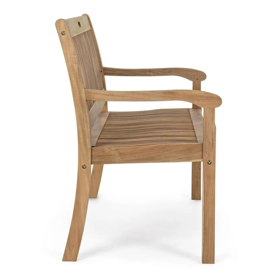 Design trädgårdsbänk i akaciaträ för utomhus 2 eller 3 platser - Roxen Viadurini