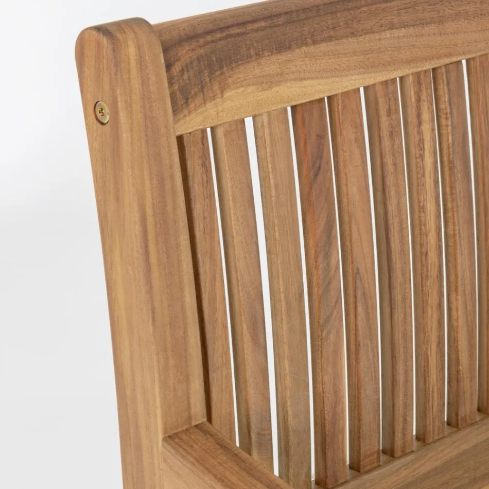 Design trädgårdsbänk i akaciaträ för utomhus 2 eller 3 platser - Roxen Viadurini