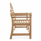 Rustik design trädgårdsbänk i teakträ - Simonia Viadurini