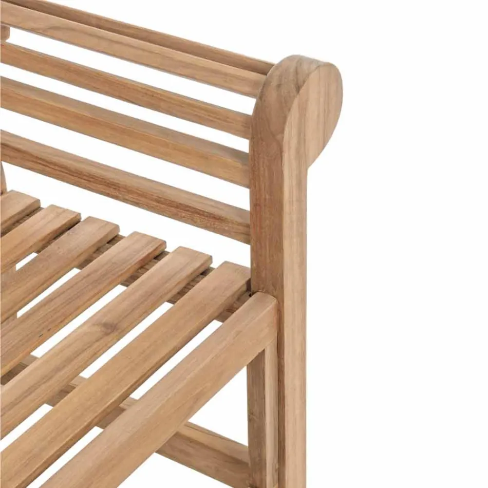 Rustik design trädgårdsbänk i teakträ - Simonia Viadurini