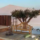 Rustik design trädgårdsbänk i teakträ - Simonia Viadurini