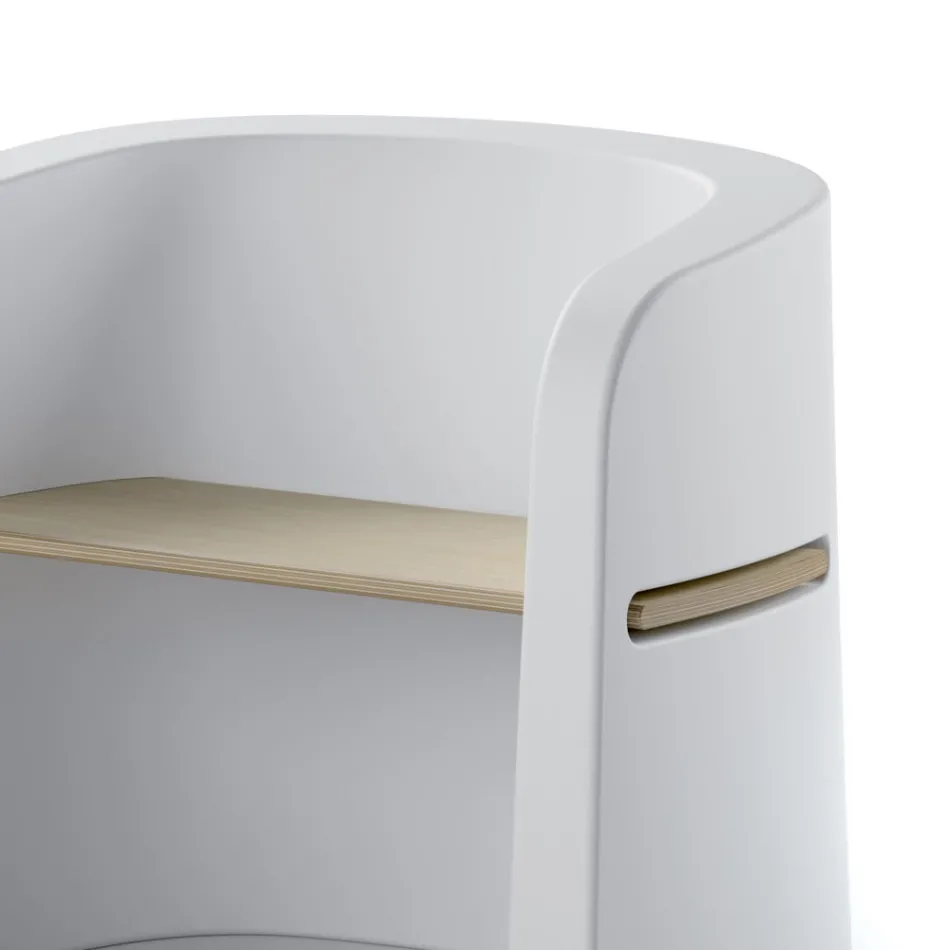 Trädgårdsbänk i polyeten och björkträ tillverkad i Italien - Talula Viadurini