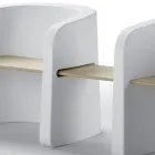 Trädgårdsbänk i polyeten och björkträ tillverkad i Italien - Talula Viadurini