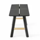 Bänk för modern design i ask med fanerad sits - Andria Viadurini