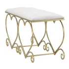 Bänk i guldjärn med säte vadderat och täckt i tyg - Alchimia Viadurini