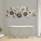 Bänk i guldjärn med säte vadderat och täckt i tyg - Alchimia Viadurini