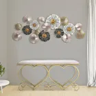 Bänk i guldjärn med säte vadderat och täckt i tyg - Alchimia Viadurini