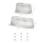 Vågig utomhusbänk i polyeten Tillverkad i Italien - Brenda Viadurini