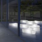 Lysande trädgårdsbänk i polyeten med LED Made in Italy - Galatea Viadurini