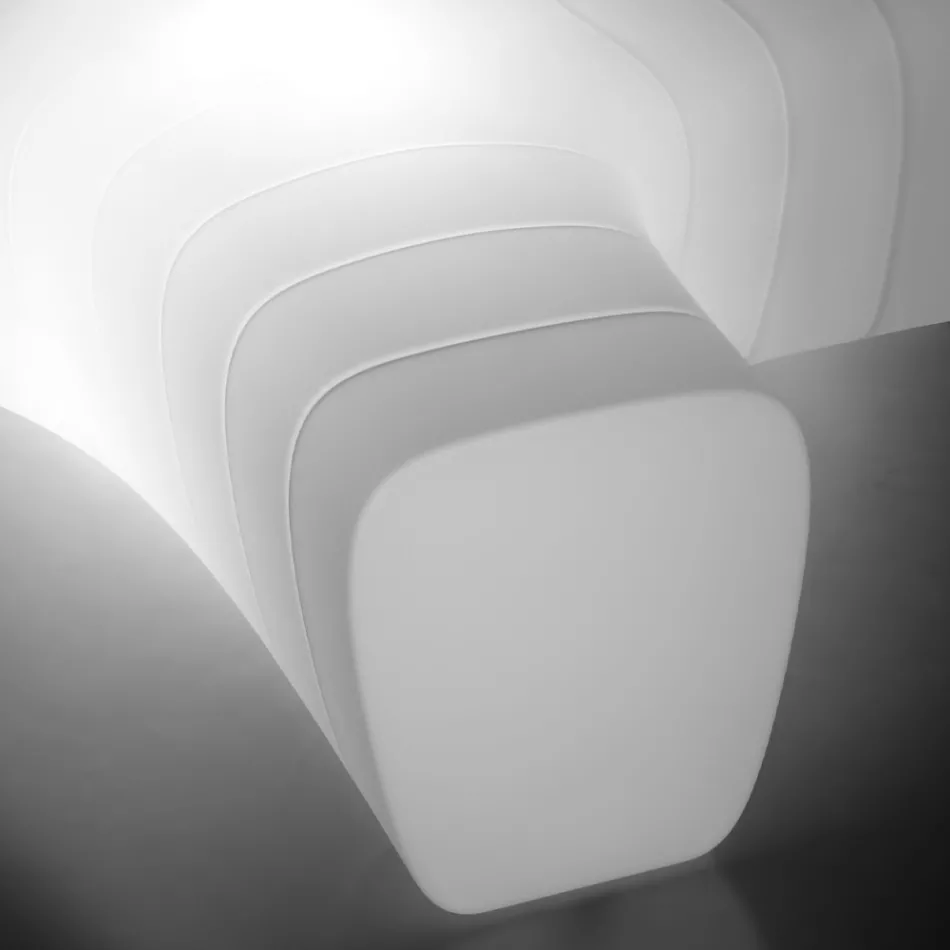 Lysande trädgårdsbänk i polyeten med LED Made in Italy - Galatea Viadurini