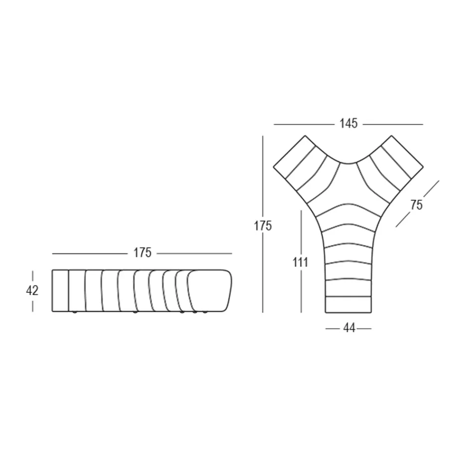 Lysande trädgårdsbänk i polyeten med LED Made in Italy - Galatea Viadurini