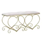 Guld järnbänk med vadderat säte täckt i tyg - Alchimia Viadurini