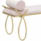 Modern design rektangulär bänk i järn, MDF och tyg - härdning Viadurini