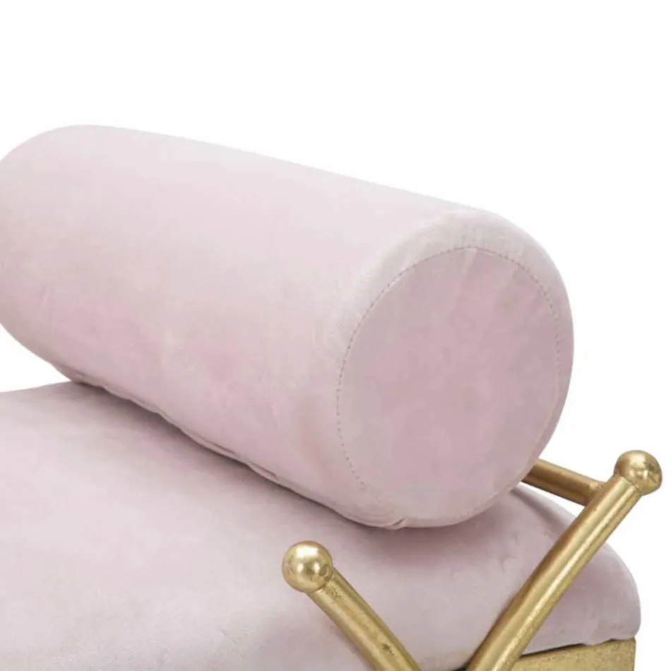 Modern design rektangulär bänk i järn, MDF och tyg - härdning Viadurini