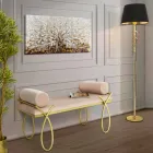 Modern design rektangulär bänk i järn, MDF och tyg - härdning Viadurini