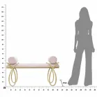 Modern design rektangulär bänk i järn, MDF och tyg - härdning Viadurini