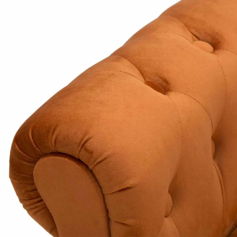 Modern design rektangulär bänk i trä och tyg - Theodore Viadurini