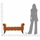 Modern design rektangulär bänk i trä och tyg - Theodore Viadurini