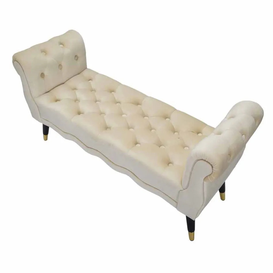 Modern design rektangulär bänk i trä och tyg - Theodore Viadurini