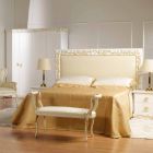 Bänk Mat klassisk design elfenben med guld dekorationer Tyler Viadurini