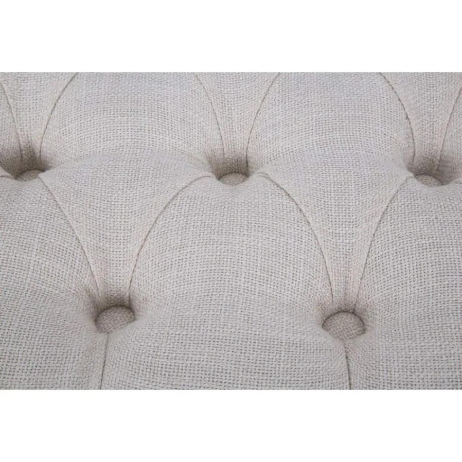 Shabby Chic bänk i trä med säte i quiltat tyg - Rocchetta Viadurini