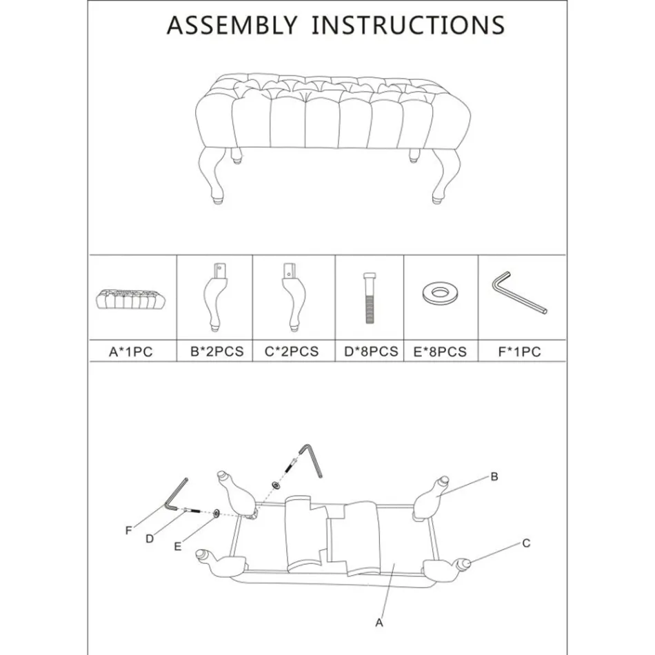 Shabby Chic bänk i trä med säte i quiltat tyg - Rocchetta Viadurini