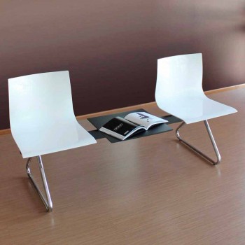 2 -sits kontorsbänk med soffbord i stål och färgad teknopolymer - Verenza